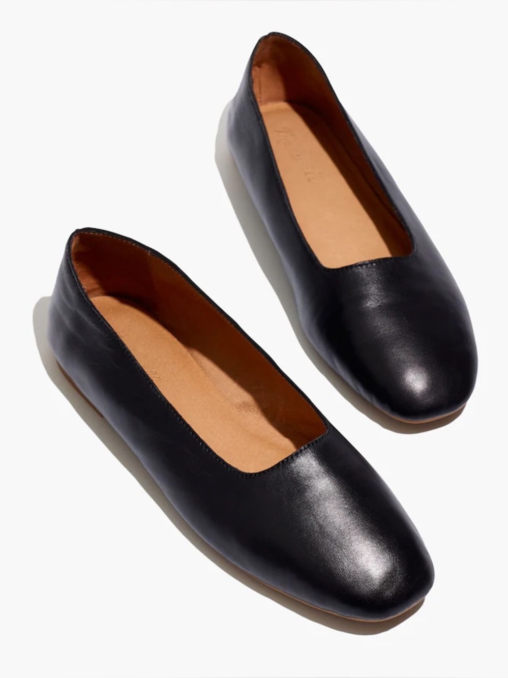 Madewell Black Leather Ballet Flats